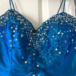 Unique Blue Prom Dress